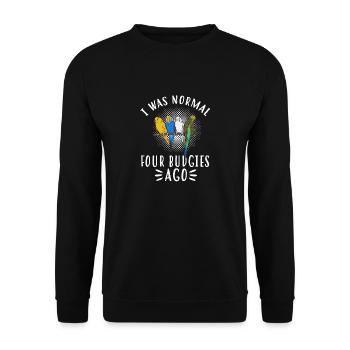 Wellensittich Sittich Vogel Haustier Geschenk - Unisex Pullover - Schwarz - Vorne - Alina (178cm) & Michal (187cm)