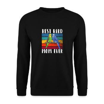 Wellensittich Sittich Vogel Haustier Geschenk - Unisex Pullover - Schwarz - Vorne - Alina (178cm) & Michal (187cm)