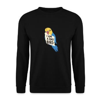 Budgerigar Perruche Oiseau Cadeau pour animaux de compagnie - Sweat-shirt Unisexe - noir - Devant - Alina (178cm) & Michal (187cm)