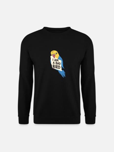 Budgerigar Parakeet Bird Pet Gift - Unisex Sweatshirt - black