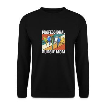 Budgerigar Parakeet Bird Pet Gift - Unisex Sweatshirt - black - Front - Alina (178cm) & Michal (187cm)