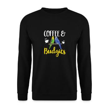 Budgerigar Perruche Oiseau Cadeau pour animaux de compagnie - Sweat-shirt Unisexe - noir - Devant - Alina (178cm) & Michal (187cm)