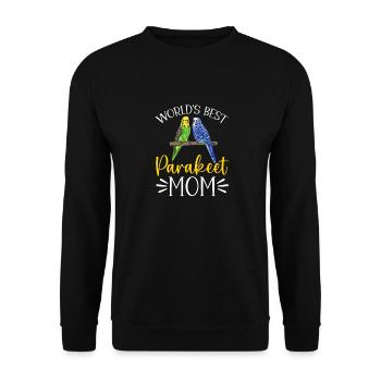 Budgerigar Parakeet Bird Pet Gift - Unisex Sweatshirt - black - Front - Alina (178cm) & Michal (187cm)