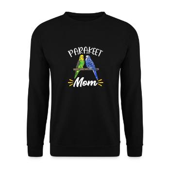 Budgerigar Parakeet Bird Pet Gift - Unisex Sweatshirt - black - Front - Alina (178cm) & Michal (187cm)