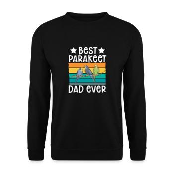 Budgerigar Parakeet Bird Pet Gift - Unisex Sweatshirt - black - Front - Alina (178cm) & Michal (187cm)