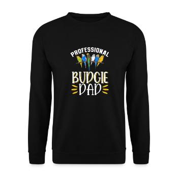 Wellensittich Sittich Vogel Haustier Geschenk - Unisex Pullover - Schwarz - Vorne - Alina (178cm) & Michal (187cm)