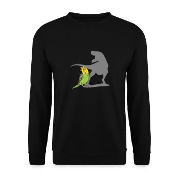 Wellensittich Sittich Vogel Haustier Geschenk - Unisex Pullover - Schwarz - Vorne - Alina (178cm) & Michal (187cm)