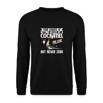 cockatiel cockatoo parrot bird gift - Unisex Sweatshirt - black - Front - Alina (178cm) & Michal (187cm)