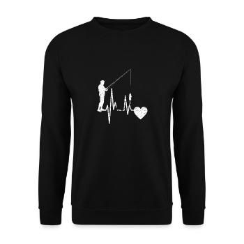 Hameçons Pêche Pêche Pêche Pêche Pêche - Sweat-shirt Unisexe - noir - Devant - Alina (178cm) & Michal (187cm)