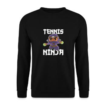 Tennis Ninja Lustig Sport Spieler Trainer Ball - Unisex Pullover - Schwarz - Vorne - Alina (178cm) & Michal (187cm)