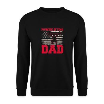 Powerlifting Dad Weightlifting Father Workout Amer - Unisex Sweatshirt - black - Front - Alina (178cm) & Michal (187cm)