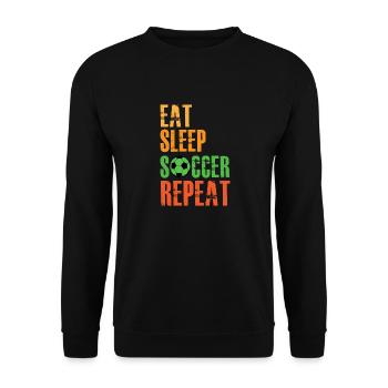 Eat Sleep Soccer Repeat Soccer Sports Lovers - Unisex Sweatshirt - black - Front - Alina (178cm) & Michal (187cm)