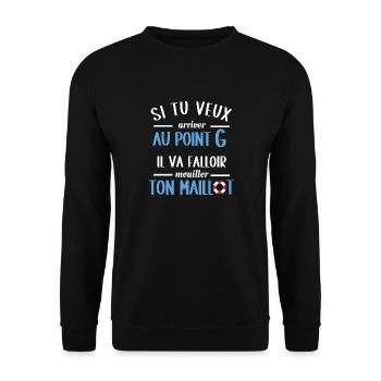 Blague de couple point G - Sweat-shirt Unisexe - noir - Devant - Alina (178cm) & Michal (187cm)