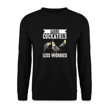 cockatiel cockatoo parrot bird gift - Unisex Sweatshirt - black - Front - Alina (178cm) & Michal (187cm)