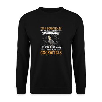 cockatiel cockatoo parrot bird gift - Unisex Sweatshirt - black - Front - Alina (178cm) & Michal (187cm)