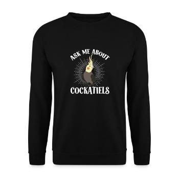 Cockatiel Cockatiel Cockatoo Perroquet Oiseau Cadeau - Sweat-shirt Unisexe - noir - Devant - Alina (178cm) & Michal (187cm)