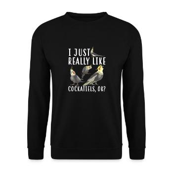 cockatiel cockatoo parrot bird gift - Unisex Sweatshirt - black - Front - Alina (178cm) & Michal (187cm)
