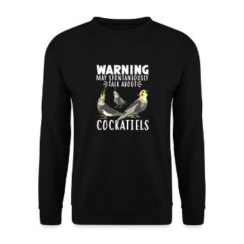 Cockatiel Cockatiel Cockatoo Perroquet Oiseau Cadeau - Sweat-shirt Unisexe - noir - Devant - Alina (178cm) & Michal (187cm)