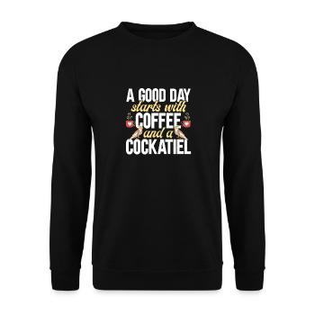 cockatiel cockatoo parrot bird gift - Unisex Sweatshirt - black - Front - Alina (178cm) & Michal (187cm)
