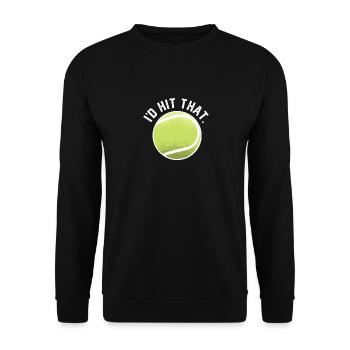 Ich würde den Tennisball treffen Sportspieler - Unisex Pullover - Schwarz - Vorne - Alina (178cm) & Michal (187cm)