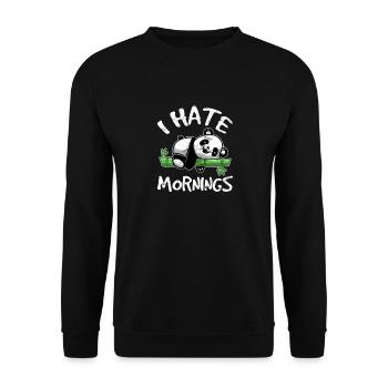 Je déteste les matins Mignon Panda Ours Pour Femmes Panda Lo - Sweat-shirt Unisexe - noir - Devant - Alina (178cm) & Michal (187cm)