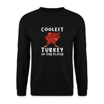 Coolest Turkey In The Flock Toddler Boys Thanksgiv - Unisex Sweatshirt - black - Front - Alina (178cm) & Michal (187cm)