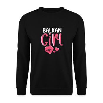 Balkan Girl Croatia Albania Kosovo Bosnia - Unisex Sweatshirt - black - Front - Alina (178cm) & Michal (187cm)