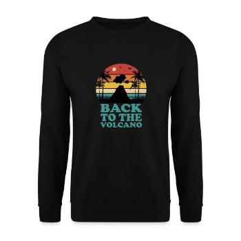 Back to Volcano-Lava-Migration-Mountain-Fire-Magma - Unisex Sweatshirt - black - Front - Alina (178cm) & Michal (187cm)