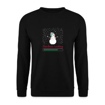 Charge de Noël Bonhomme de neige Neige Hiver Froid - Sweat-shirt Unisexe - noir - Devant - Alina (178cm) & Michal (187cm)