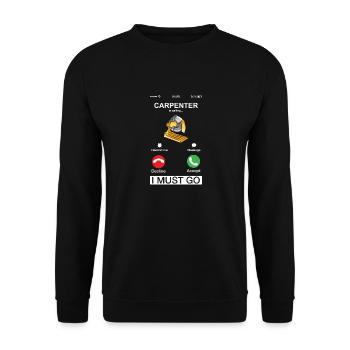 Un charpentier qualifie le menuisier de menuisier drôle - Sweat-shirt Unisexe - noir - Devant - Alina (178cm) & Michal (187cm)