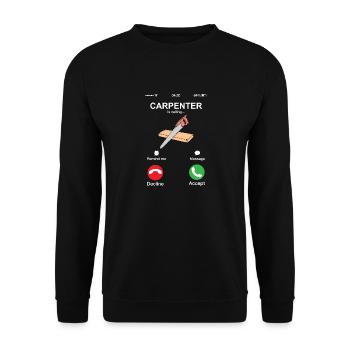 Zimmermann nennt lustige Holzarbeiter coole Berufung - Unisex Pullover - Schwarz - Vorne - Alina (178cm) & Michal (187cm)