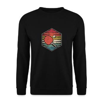 Drôle de chat Ping Pong Joueur de tennis de table Design Cat - Sweat-shirt Unisexe - noir - Devant - Alina (178cm) & Michal (187cm)