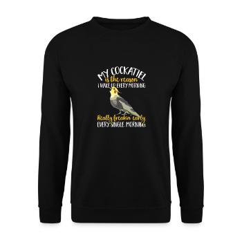 cockatiel cockatoo parrot bird gift - Unisex Sweatshirt - black - Front - Alina (178cm) & Michal (187cm)
