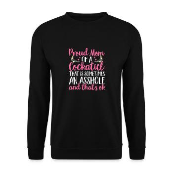 Cockatiel Cockatiel Cockatoo Perroquet Oiseau Cadeau - Sweat-shirt Unisexe - noir - Devant - Alina (178cm) & Michal (187cm)