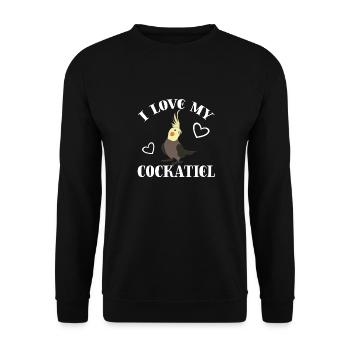 cockatiel cockatoo parrot bird gift - Unisex Sweatshirt - black - Front - Alina (178cm) & Michal (187cm)
