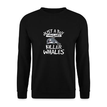 Orca Killer Whale Boys Kids Teens Whale Lover Ceto - Unisex Sweatshirt - black - Front - Alina (178cm) & Michal (187cm)