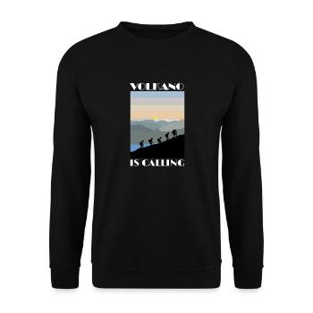 Volcano calls lava migration mountain fire magma - Unisex Sweatshirt - black - Front - Alina (178cm) & Michal (187cm)
