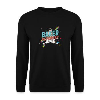 Baker Reporter Cook Chef Cookies Pâte de Noël - Sweat-shirt Unisexe - noir - Devant - Alina (178cm) & Michal (187cm)