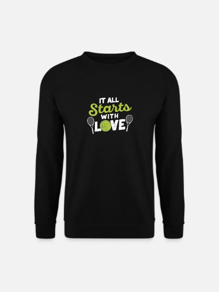 Tennis Lustig Sport Schläger Spieler Es beginnt - Unisex Pullover - Schwarz