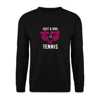 Juste une fille qui aime le tennis Joueur de sport drôle - Sweat-shirt Unisexe - noir - Devant - Alina (178cm) & Michal (187cm)