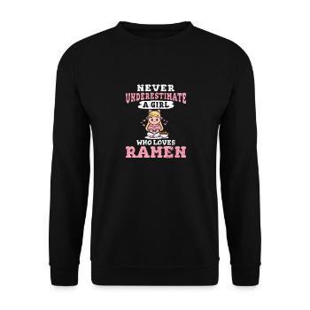 Girl Who Loves Ramen Japanese Ramen Noodles Kawaii - Unisex Sweatshirt - black - Front - Alina (178cm) & Michal (187cm)