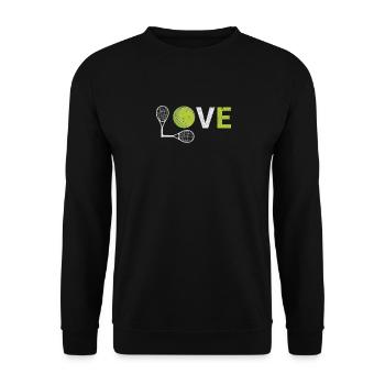 Liebe Tennisfans Spieler Trainer Sport Schläger - Unisex Pullover - Schwarz - Vorne - Alina (178cm) & Michal (187cm)