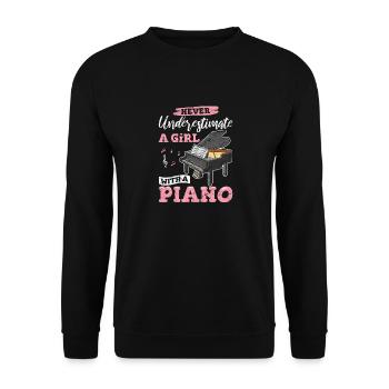 Music Piano Player Pianist Keyboardist Keyboard Pl - Unisex Pullover - Schwarz - Vorne - Alina (178cm) & Michal (187cm)