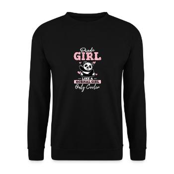 Cute Panda Bear Never Gives Up Your Dreams Keep Sl - Unisex Pullover - Schwarz - Vorne - Alina (178cm) & Michal (187cm)