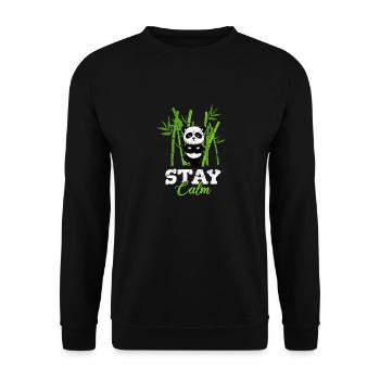 Panda Girl Cute Panda Bear Panda Lover Heart Love - Unisex Pullover - Schwarz - Vorne - Alina (178cm) & Michal (187cm)