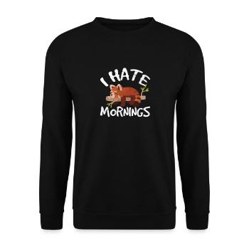 Red Panda Love Cute Lazy Animal I Hate Mornings Zo - Sweat-shirt Unisexe - noir - Devant - Alina (178cm) & Michal (187cm)