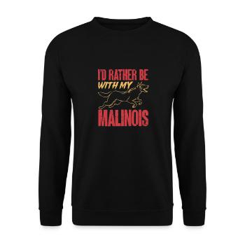 Malinois Belgian Shepherd Mechelaar Dog - Unisex Sweatshirt - black - Front - Alina (178cm) & Michal (187cm)