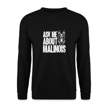 Malinois Belgischer Schäferhund Mechelaar Hund - Unisex Pullover - Schwarz - Vorne - Alina (178cm) & Michal (187cm)
