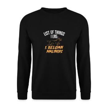 Malinois Belgian Shepherd Mechelaar Dog - Unisex Sweatshirt - black - Front - Alina (178cm) & Michal (187cm)