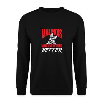 Malinois Belgian Shepherd Mechelaar Dog - Unisex Sweatshirt - black - Front - Alina (178cm) & Michal (187cm)
